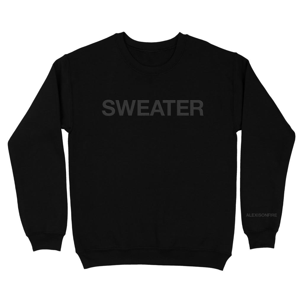 Black-Out Suede &quot;Sweater&quot; Crewneck Sweatshirt